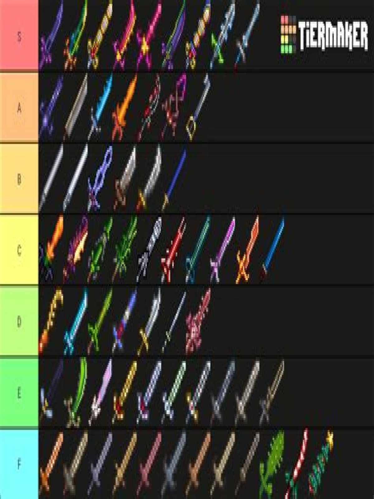 What are all the swords in Terraria