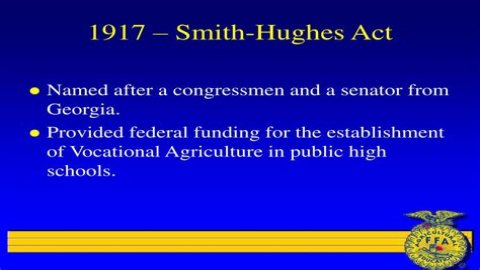What did the Smith Hughes Act do for FFA?