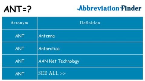 What does the acronym ant stand for?