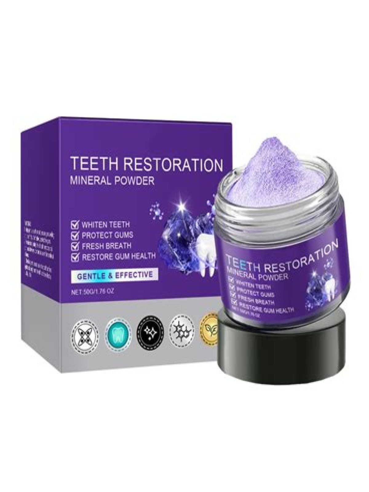 What white mineral restores teeth and gums?